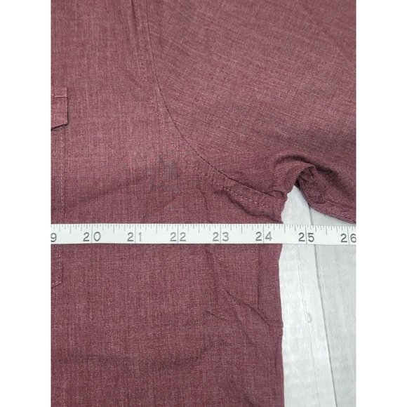Retrofit Brand MFG Short Sleeve Button Down Shirt Maroon Red Mens Size XL - Picture 5 of 8